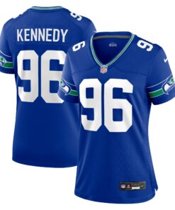 Women's Seattle Seahawks Cortez Kennedy Royal Throwback Player Game Jersey JS6122 nicesnker
