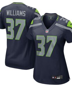 Women's Seattle Seahawks Damarion Williams Navy Game Jersey JS6160 nicesnker
