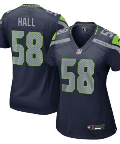 Women's Seattle Seahawks Derick Hall College Navy Team Game Jersey JS9941 nicesnker