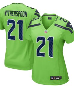 Women's Seattle Seahawks Devon Witherspoon Neon Green Game Jersey JS1348 nicesnker