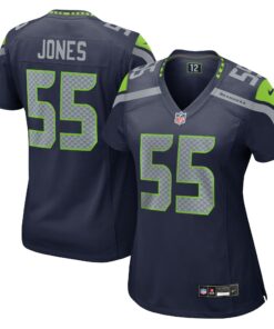 Women's Seattle Seahawks Dre'Mont Jones College Navy Team Game Jersey JS3130 nicesnker
