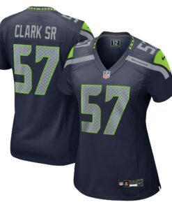 Women's Seattle Seahawks Frank Clark College Navy Game Jersey JS7639 nicesnker