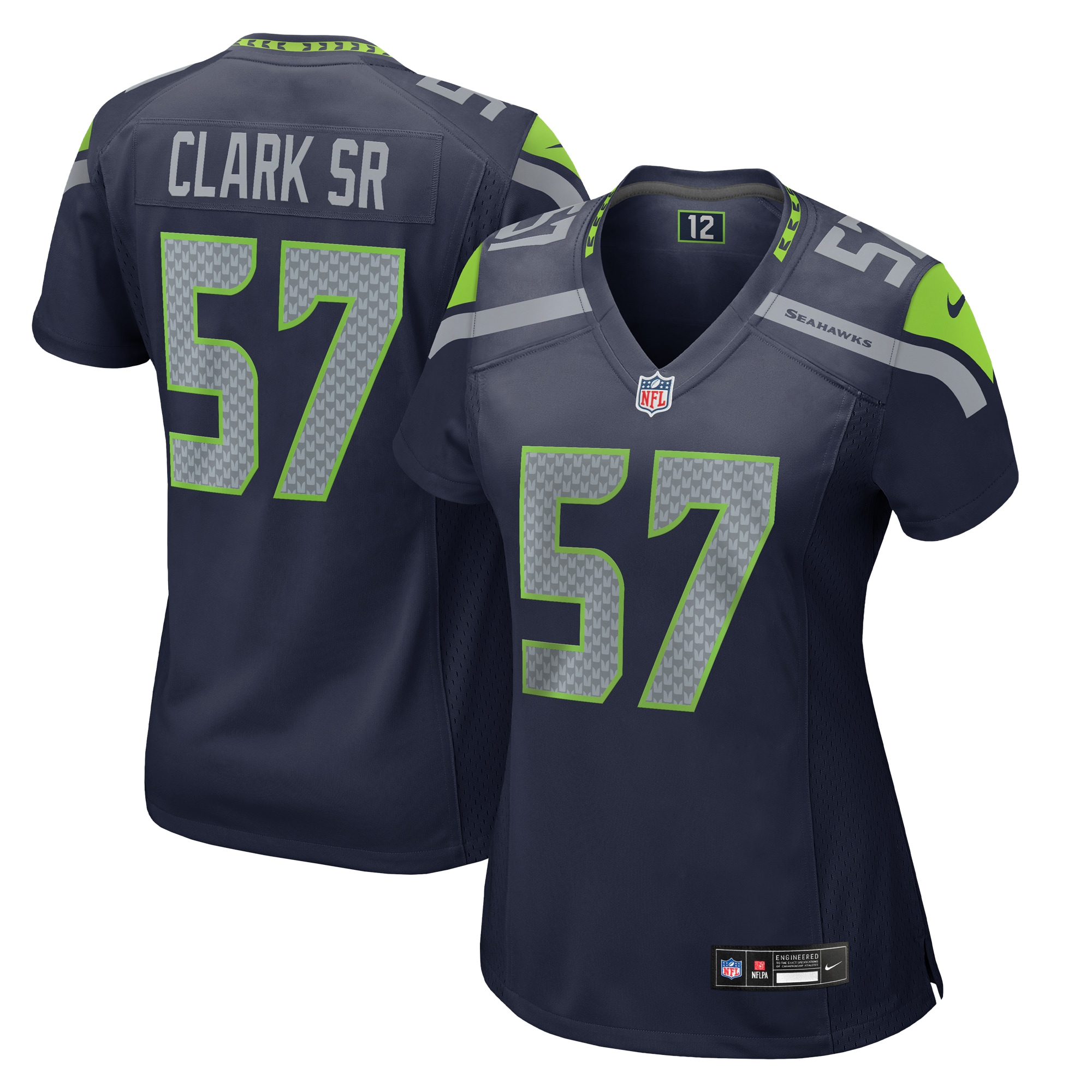Women's Seattle Seahawks Frank Clark College Navy Game Jersey JS7639 nicesnker