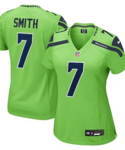 Women's Seattle Seahawks Geno Smith Neon Green Game Jersey JS3431 nicesnker