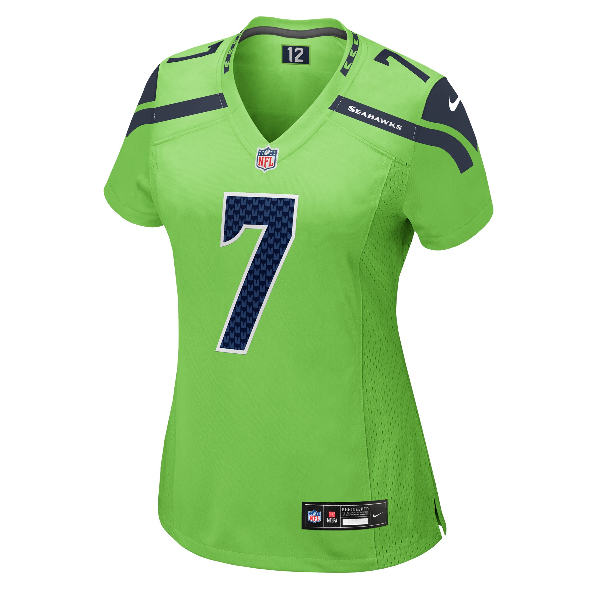 Women's Seattle Seahawks Geno Smith Neon Green Game Jersey JS3431 nicesnker - Image 2