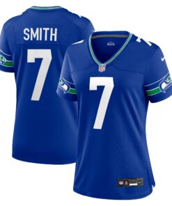 Women's Seattle Seahawks Geno Smith Royal Player Jersey JS5730 nicesnker