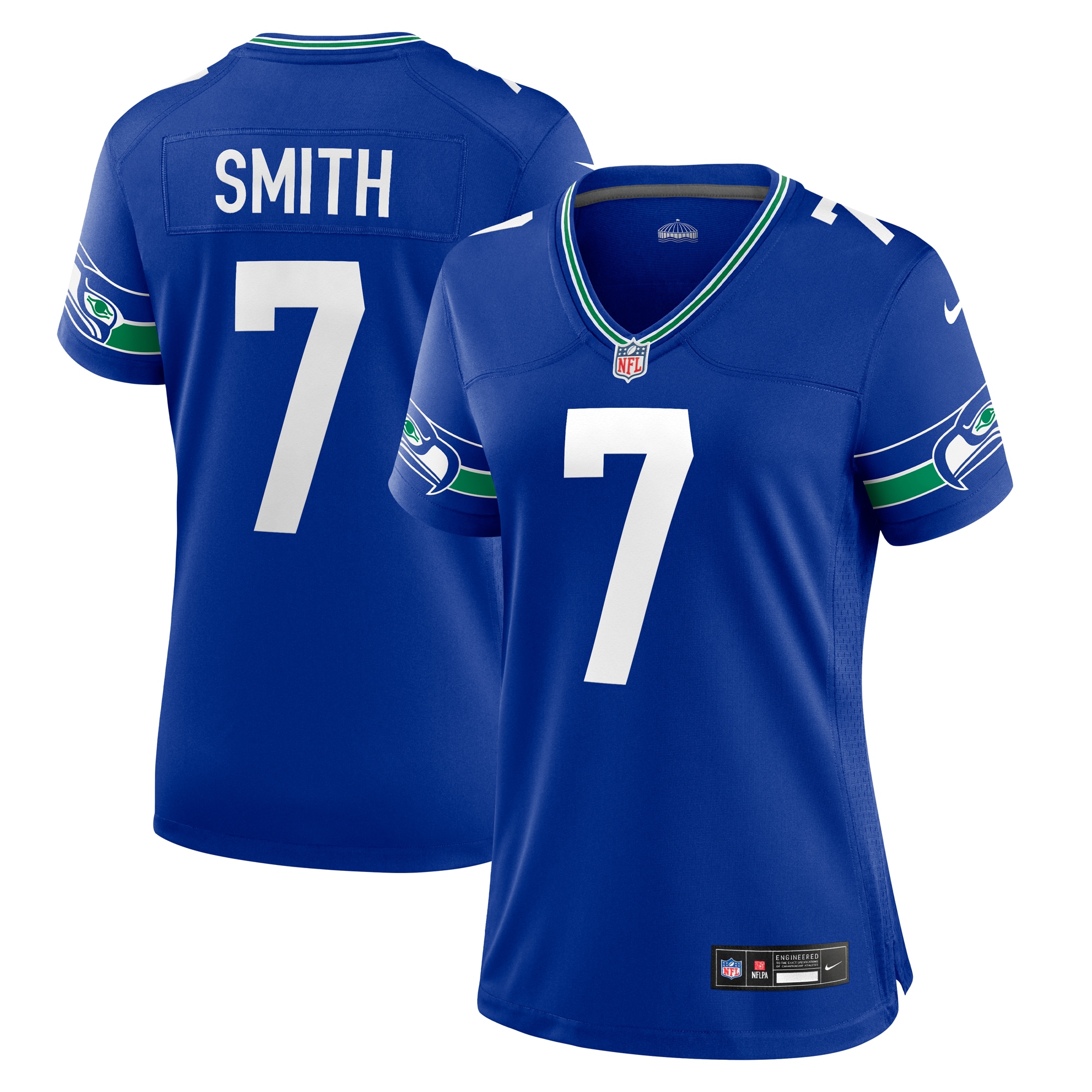 Women's Seattle Seahawks Geno Smith Royal Player Jersey JS5730 nicesnker