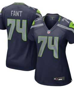 Women's Seattle Seahawks George Fant College Navy Team Game Jersey JS6948 nicesnker