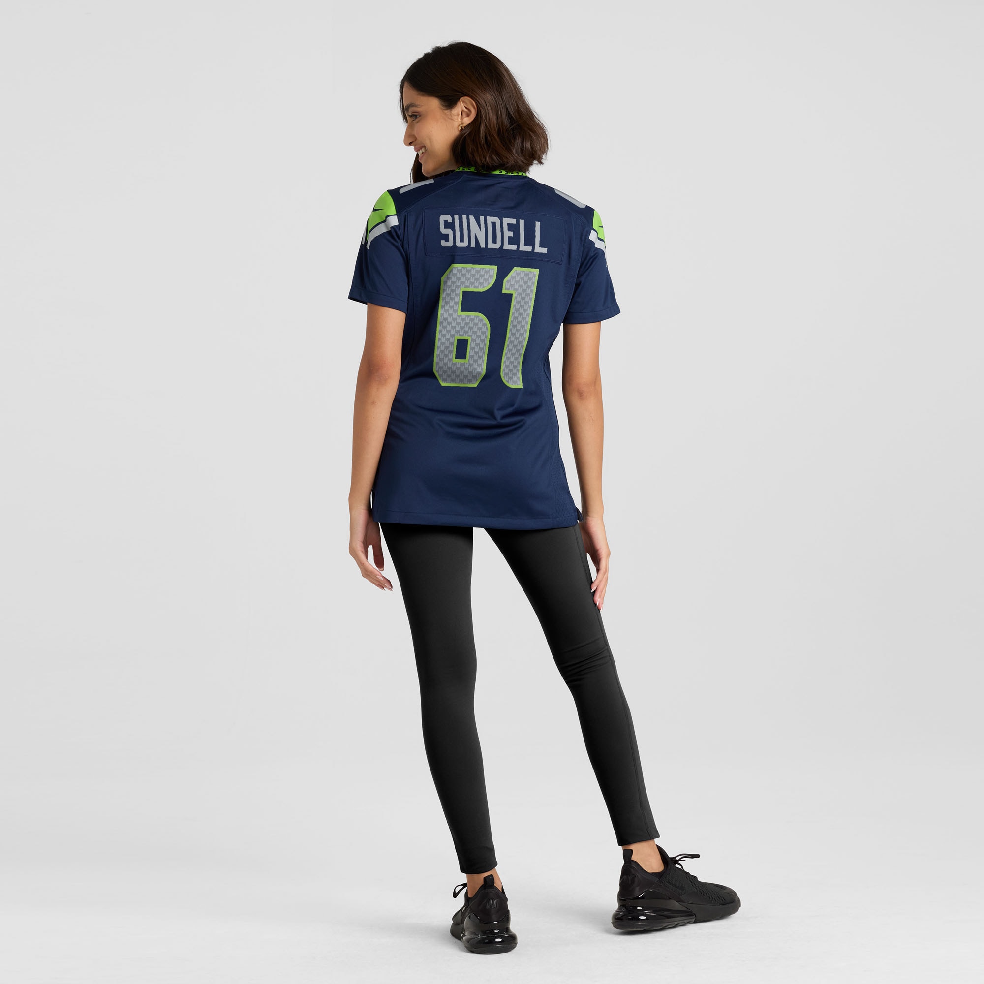 Women's Seattle Seahawks Jalen Sundell College Navy Team Game Jersey JS7343 nicesnker - Image 5