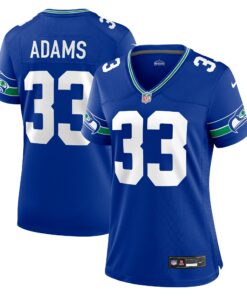 Women's Seattle Seahawks Jamal Adams Royal Throwback Player Game Jersey JS4647 nicesnker