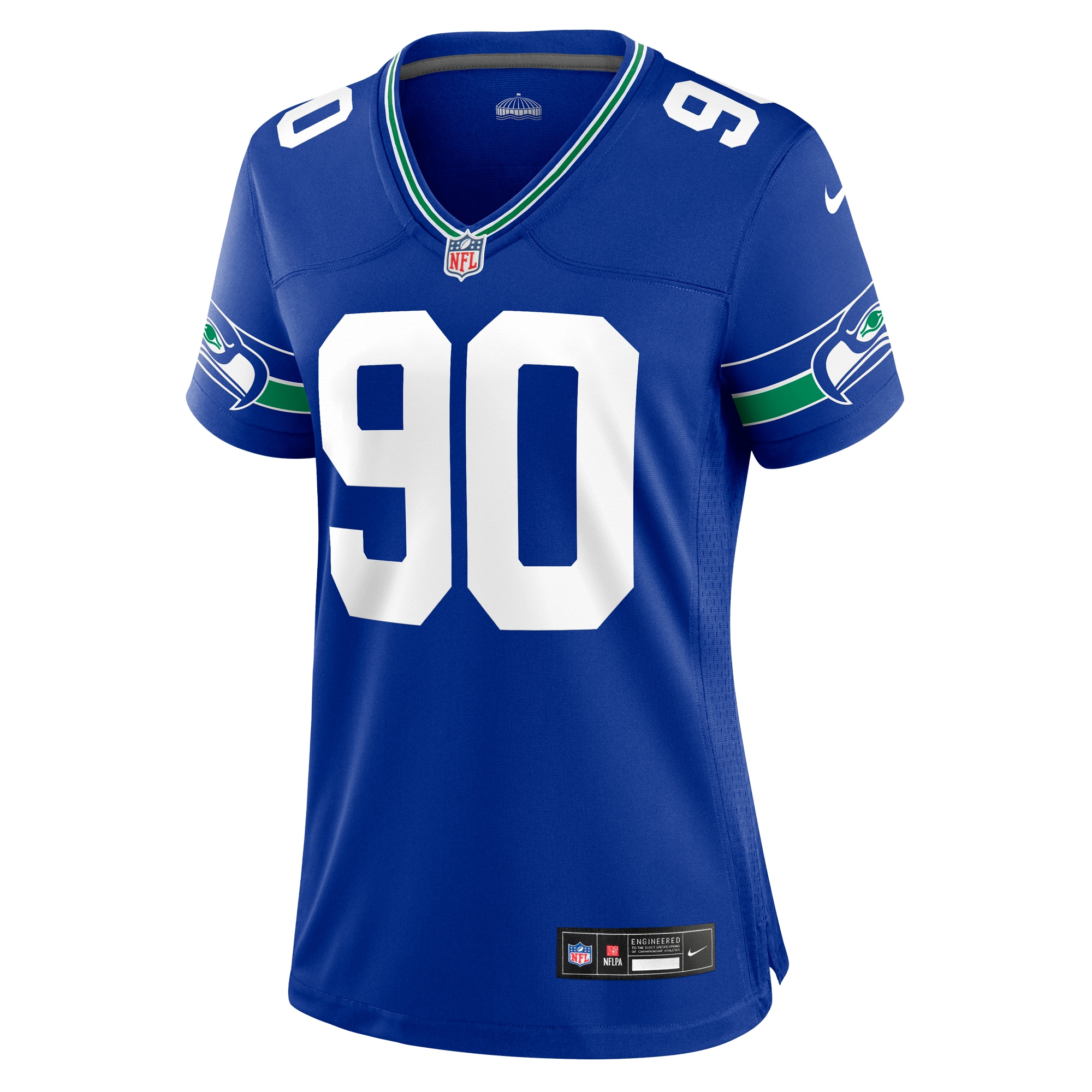 Women's Seattle Seahawks Jarran Reed Royal Throwback Player Game Jersey JS5972 nicesnker - Image 2