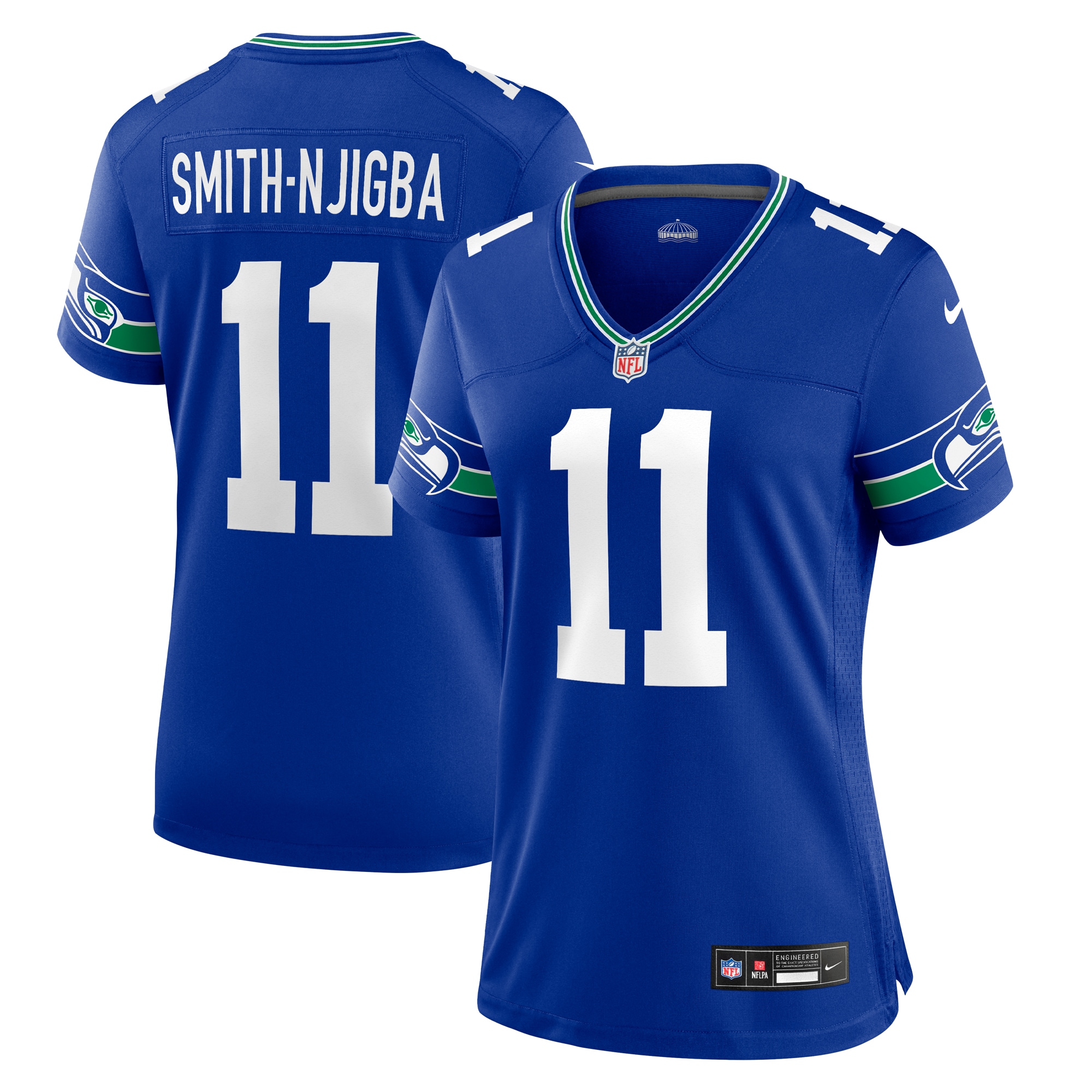 Women's Seattle Seahawks Jaxon Smith-Njigba Royal Throwback Player Game Jersey JS6529 nicesnker