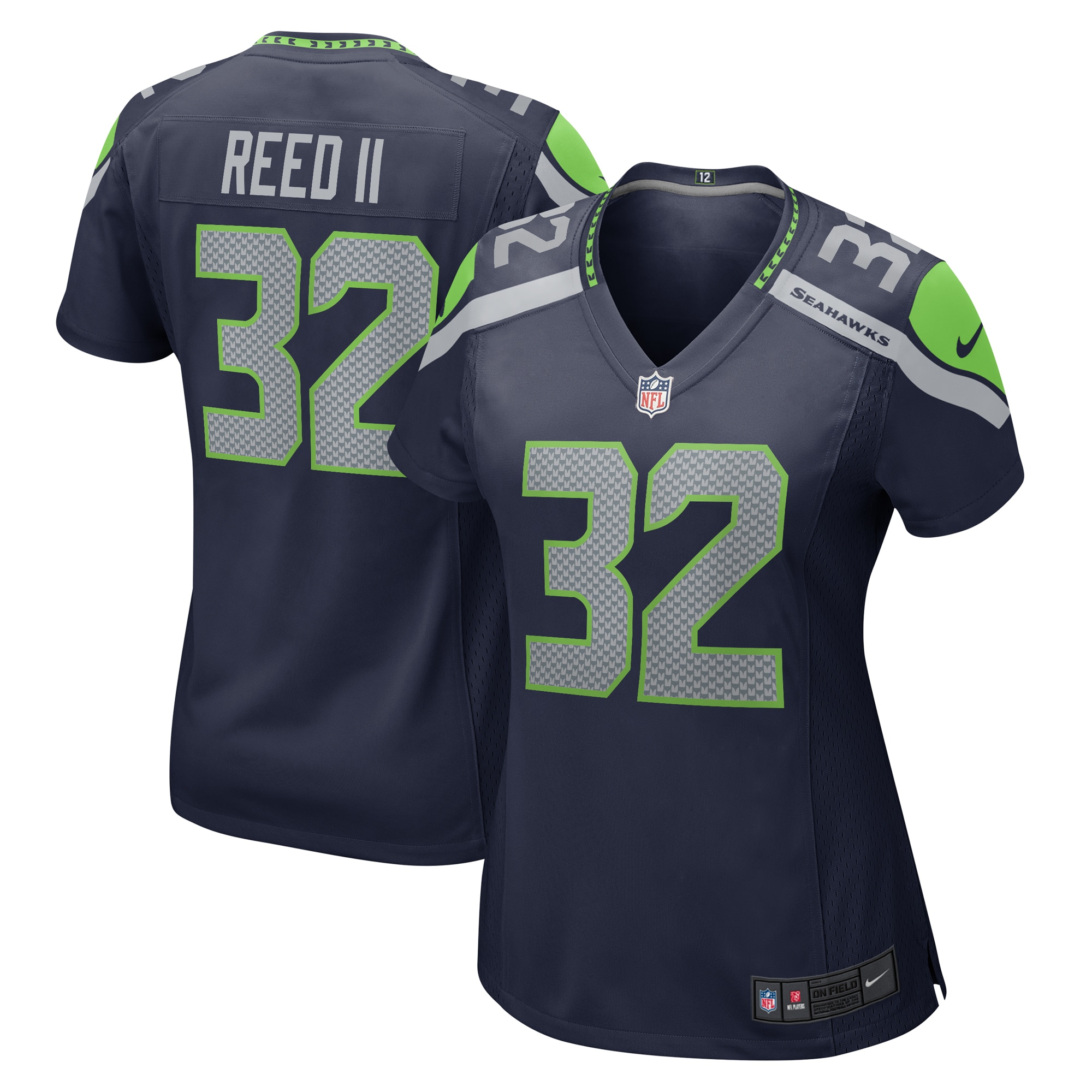 Women's Seattle Seahawks Jerrick Reed II College Navy Game Jersey JS2950 nicesnker