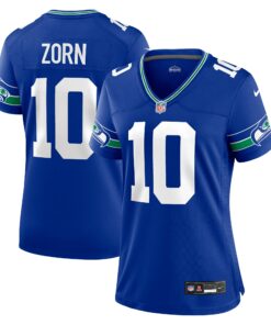 Women's Seattle Seahawks Jim Zorn Royal Throwback Retired Player Game Jersey JS2377 nicesnker