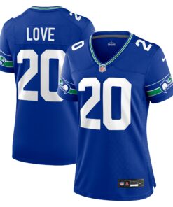 Women's Seattle Seahawks Julian Love Royal Throwback Player Game Jersey JS6520 nicesnker