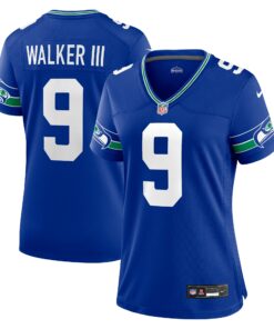 Women's Seattle Seahawks Kenneth Walker III Royal Player Jersey JS1621 nicesnker