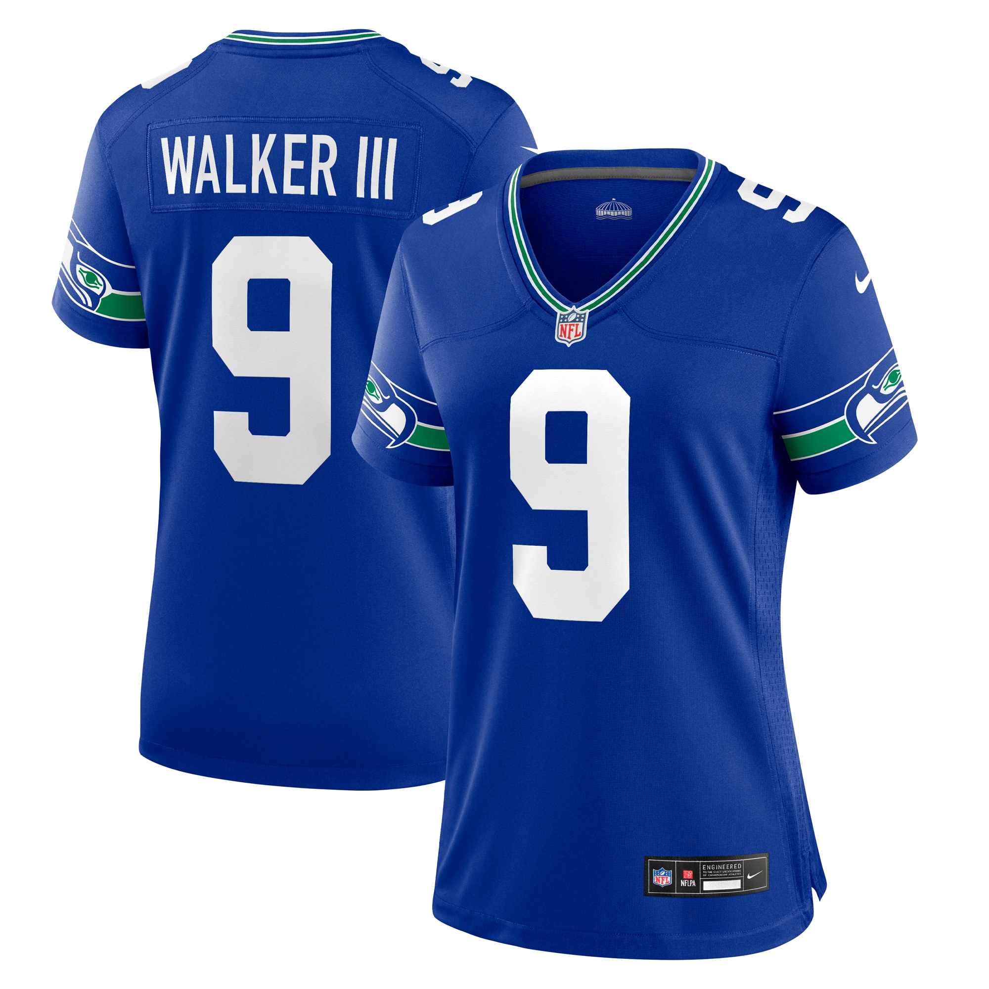 Women's Seattle Seahawks Kenneth Walker III Royal Player Jersey JS1621 nicesnker