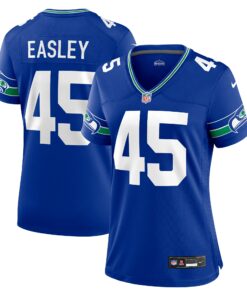 Women's Seattle Seahawks Kenny Easley Royal Throwback Retired Player Game Jersey JS9052 nicesnker