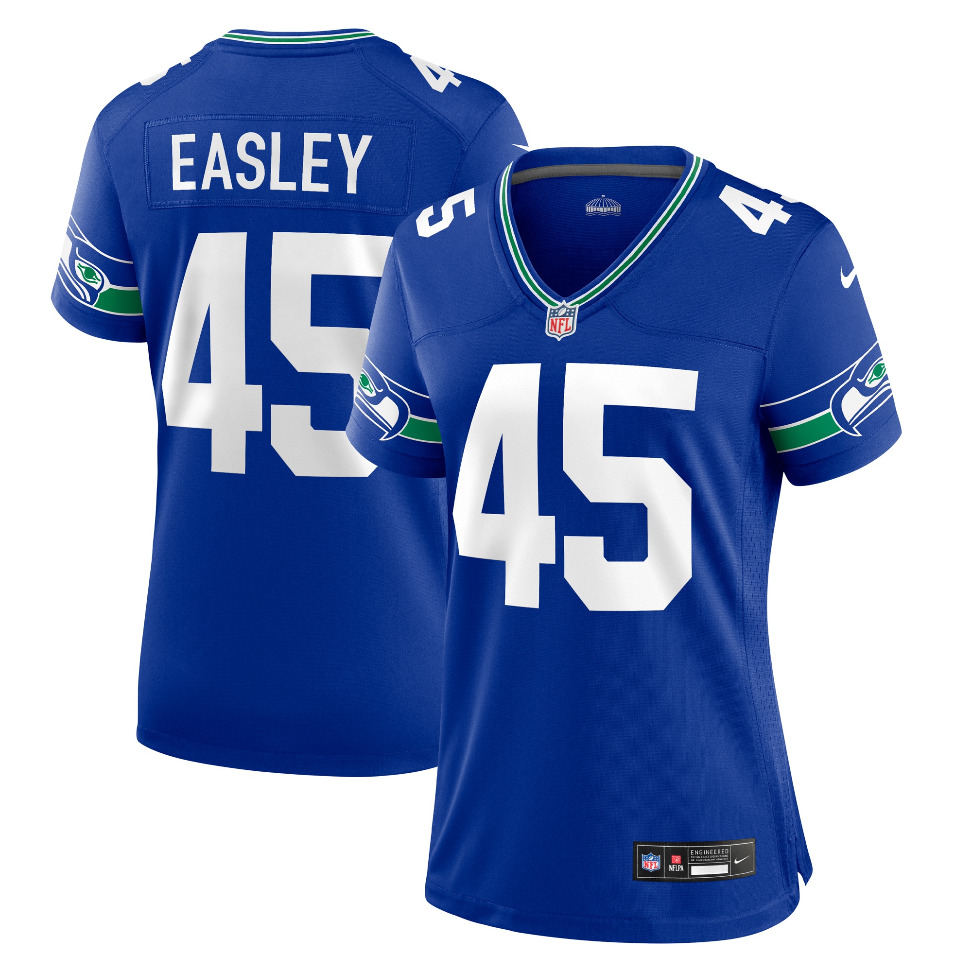Women's Seattle Seahawks Kenny Easley Royal Throwback Retired Player Game Jersey JS9052 nicesnker