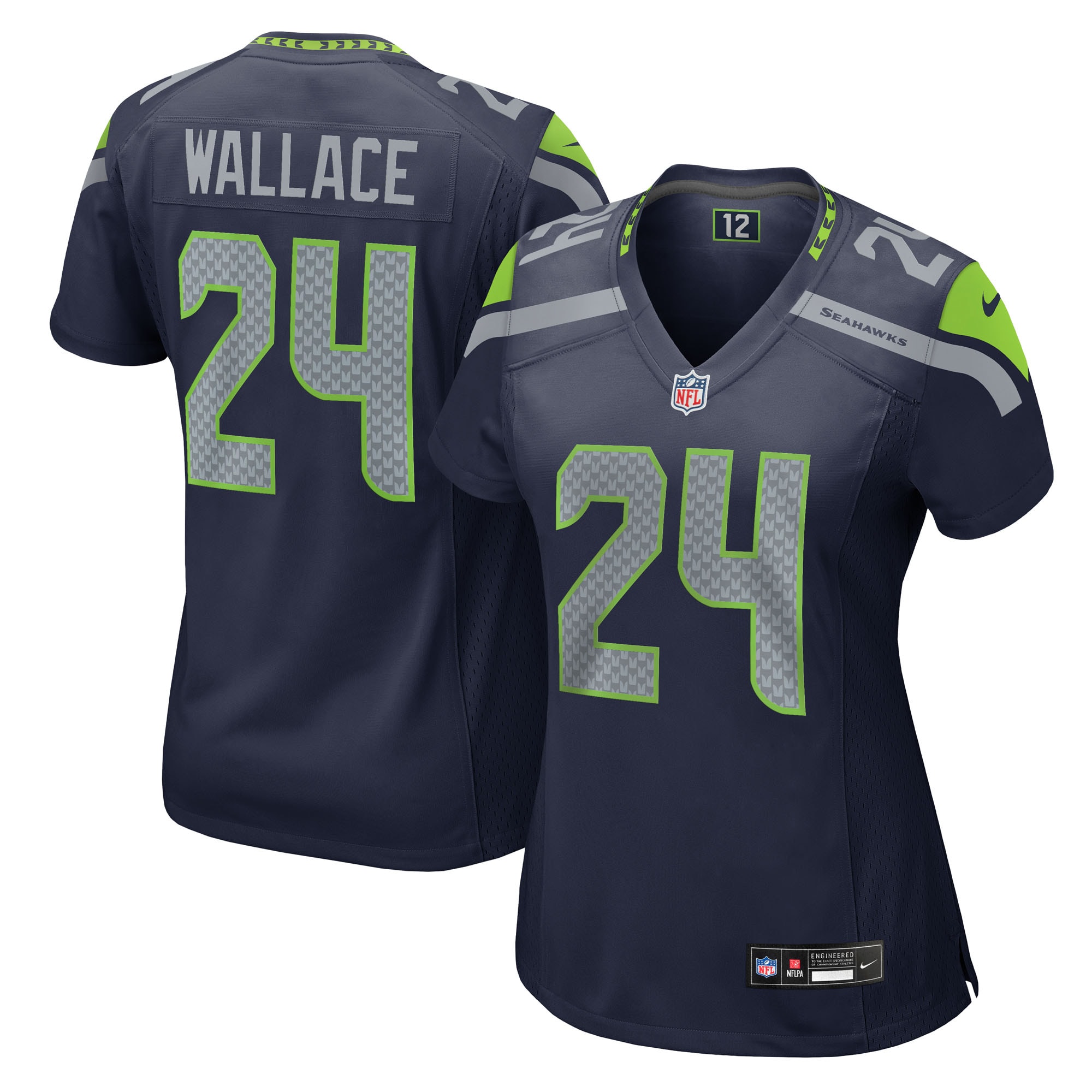 Women's Seattle Seahawks K'Von Wallace College Navy Team Game Jersey JS9164 nicesnker
