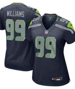 Women's Seattle Seahawks Leonard Williams College Navy Game Jersey JS9960 nicesnker