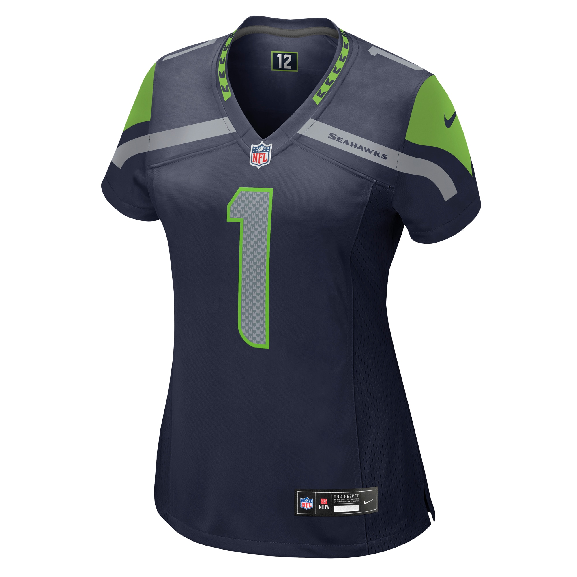 Women's Seattle Seahawks Number 1 Mom College Navy Game Jersey JS7313 nicesnker - Image 2
