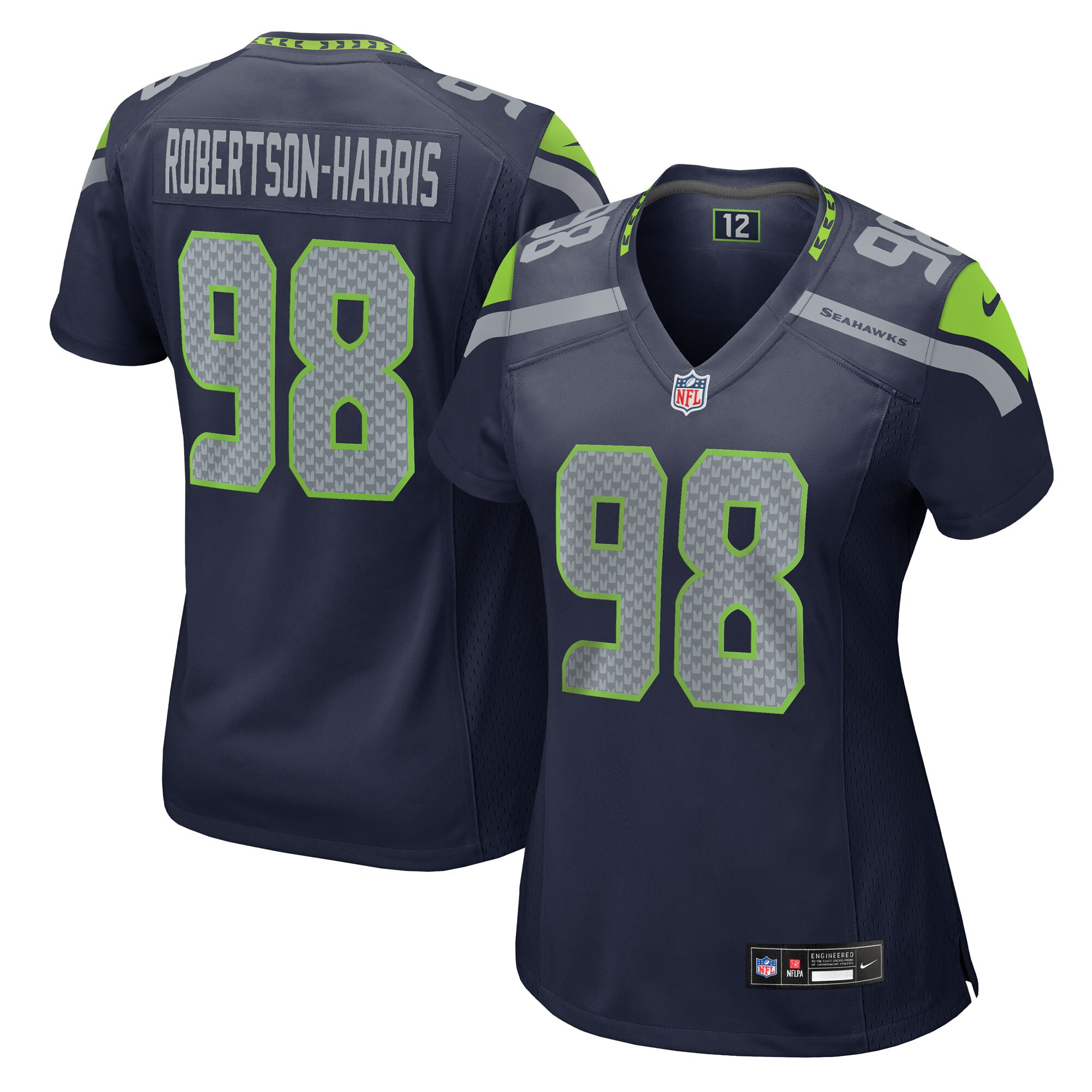 Women's Seattle Seahawks Roy Robertson-Harris College Navy Team Game Jersey JS7306 nicesnker