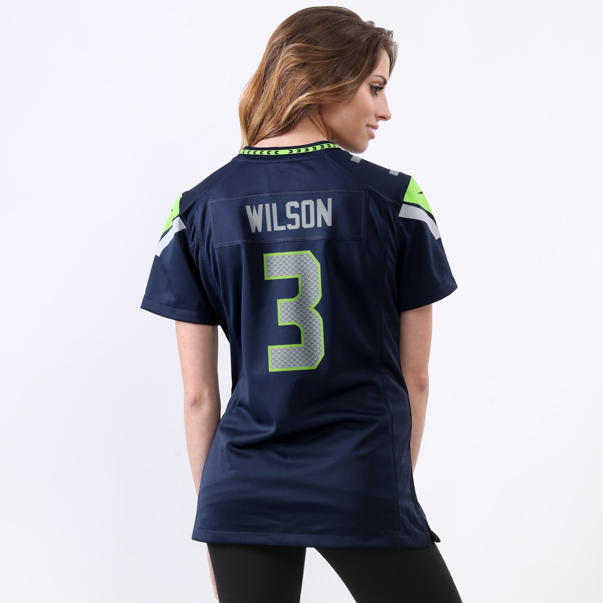 Women's Seattle Seahawks Russell Wilson College Navy Game Player Jersey JS5156 nicesnker - Image 3