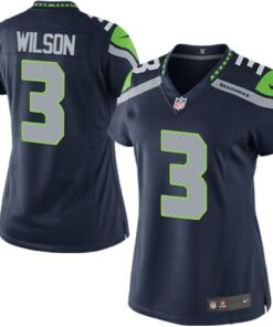 Women's Seattle Seahawks Russell Wilson College Navy Game Player Jersey JS5156 nicesnker
