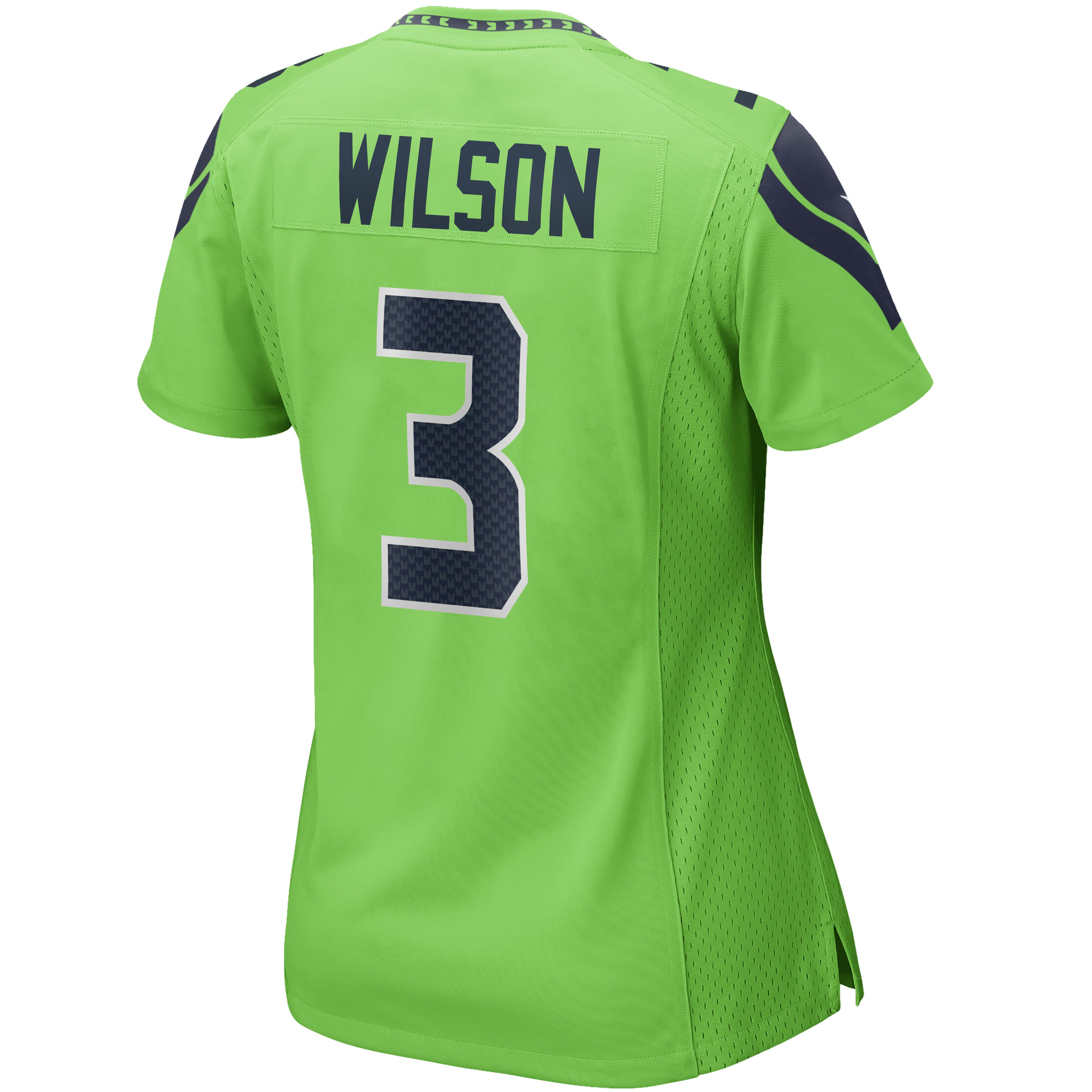 Women's Seattle Seahawks Russell Wilson Neon Green Alternate Game Jersey JS3370 nicesnker - Image 3