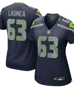 Women's Seattle Seahawks Sataoa Laumea College Navy Team Game Jersey JS8993 nicesnker