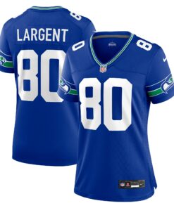 Women's Seattle Seahawks Steve Largent Royal Throwback Retired Player Game Jersey JS5934 nicesnker