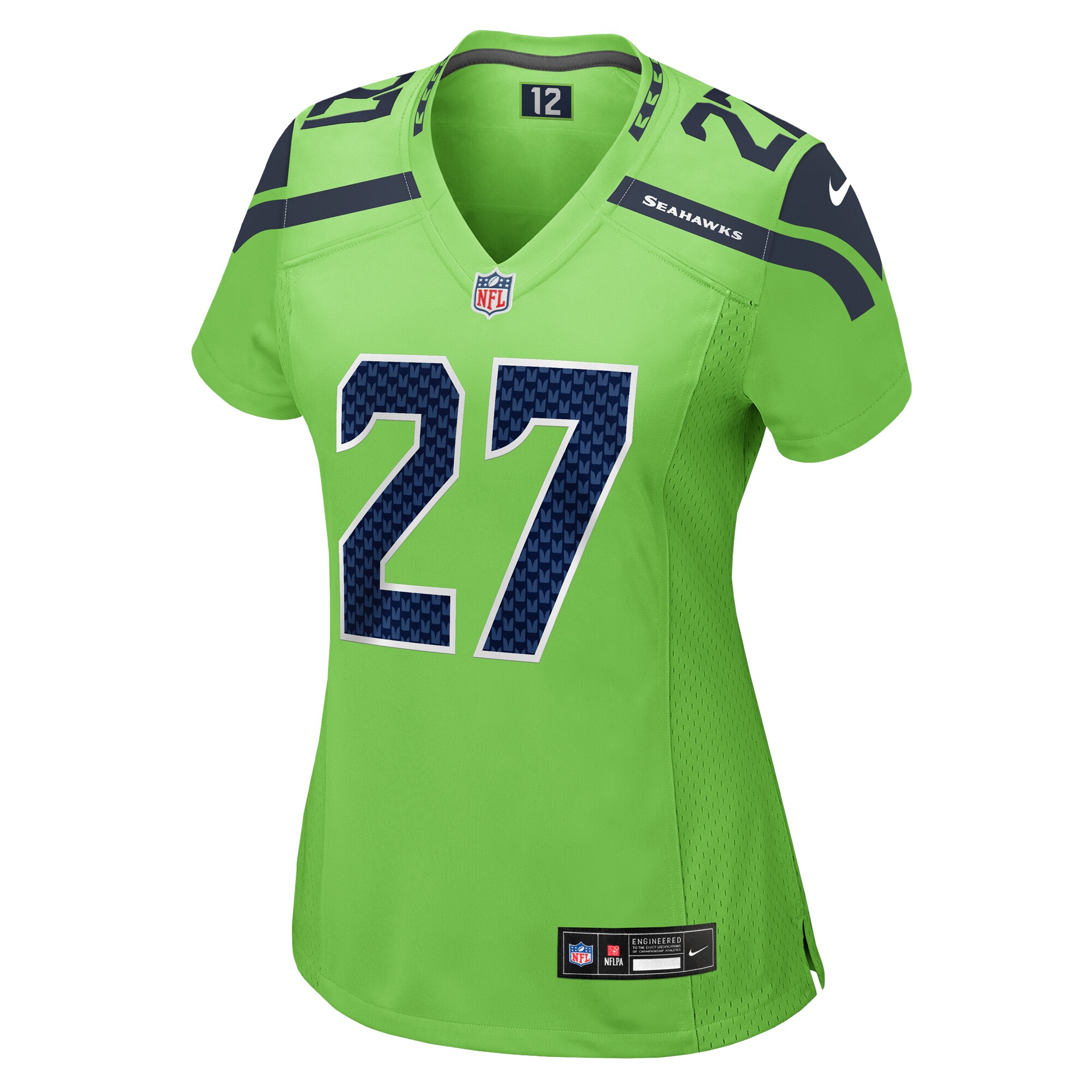 Women's Seattle Seahawks Tariq Woolen Neon Green Game Jersey JS4134 nicesnker - Image 2