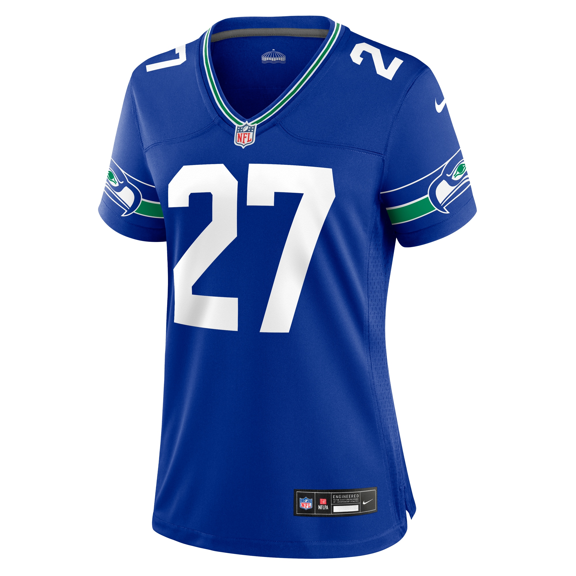 Women's Seattle Seahawks Tariq Woolen Royal Throwback Player Game Jersey JS2621 nicesnker - Image 2