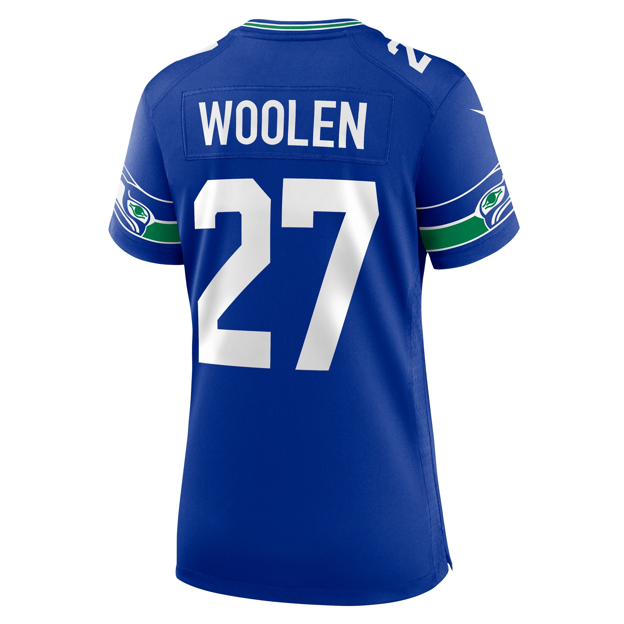 Women's Seattle Seahawks Tariq Woolen Royal Throwback Player Game Jersey JS2621 nicesnker - Image 3