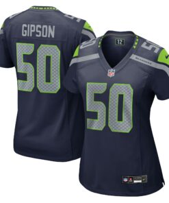 Women's Seattle Seahawks Trevis Gipson College Navy Team Game Jersey JS8361 nicesnker