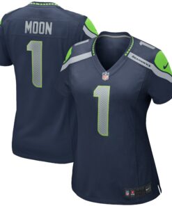 Women's Seattle Seahawks Warren Moon College Navy Game Retired Player Jersey JS4189 nicesnker