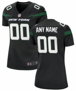 Women's Stealth Black New York Jets Alternate Custom Game Jersey JS3027 nicesnker