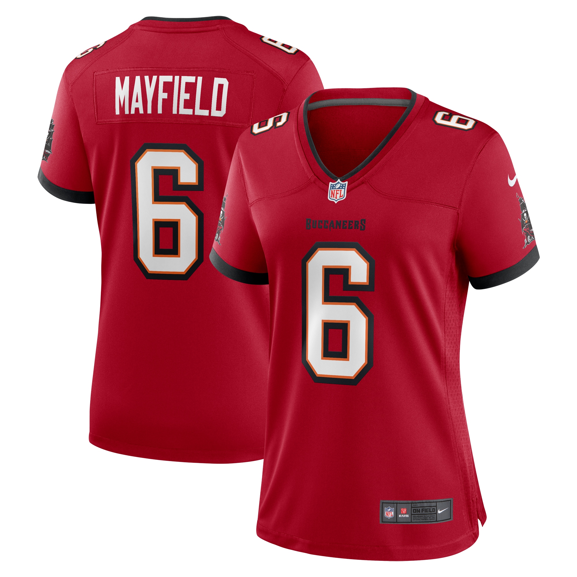 Women's Tampa Bay Buccaneers Baker Mayfield Red Game Jersey JS2156 nicesnker