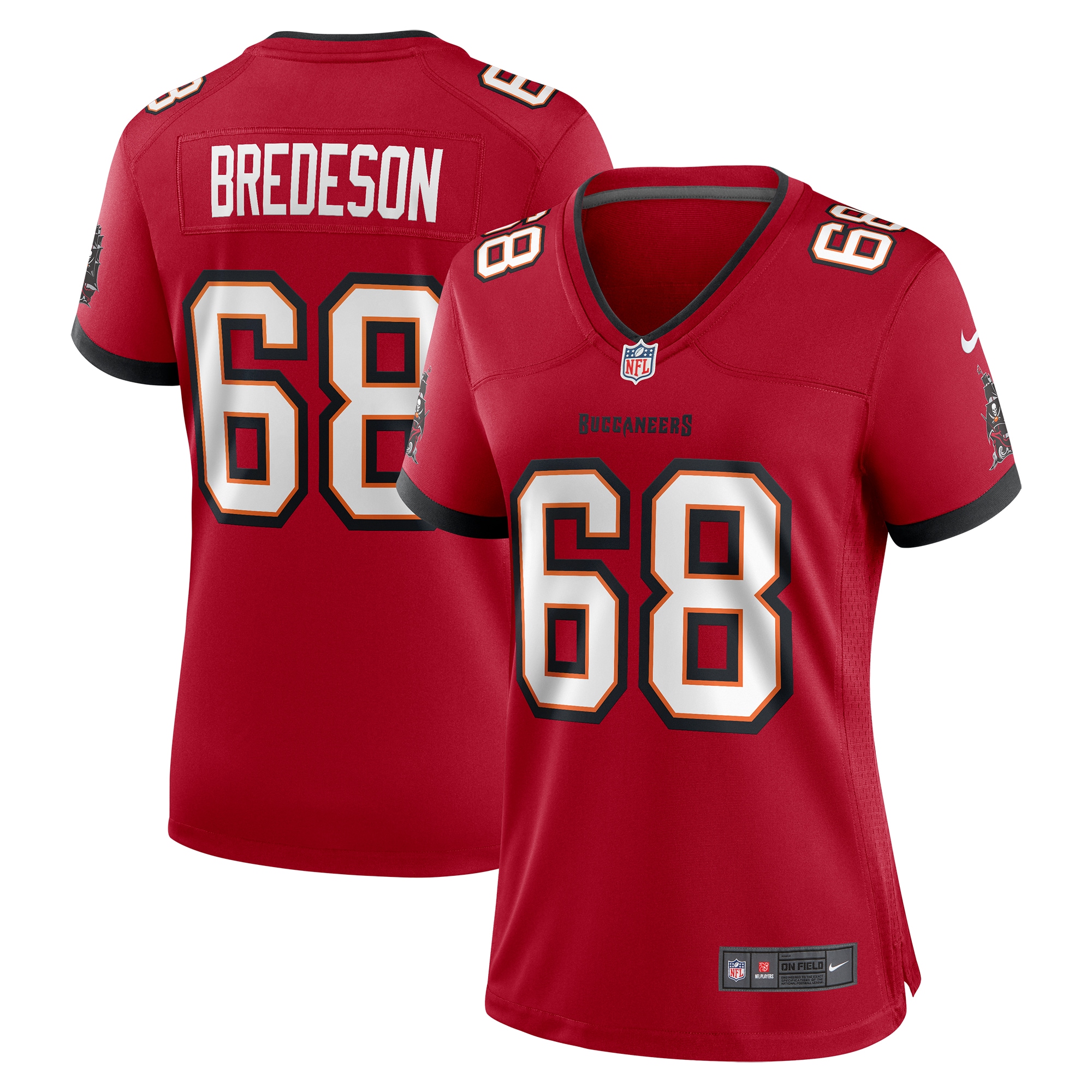 Women's Tampa Bay Buccaneers Ben Bredeson Red Game Jersey JS5030 nicesnker