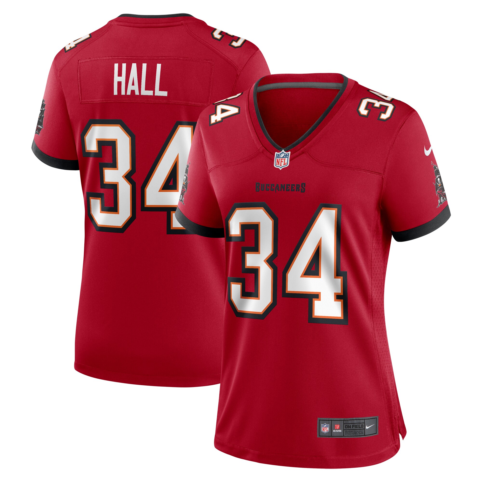 Women's Tampa Bay Buccaneers Bryce Hall Red Team Game Jersey JS7993 nicesnker
