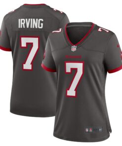 Women's Tampa Bay Buccaneers Bucky Irving Pewter Alternate Game Jersey JS8449 nicesnker