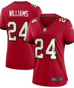 Women's Tampa Bay Buccaneers Cadillac Williams Red Game Retired Player Jersey JS1930 nicesnker