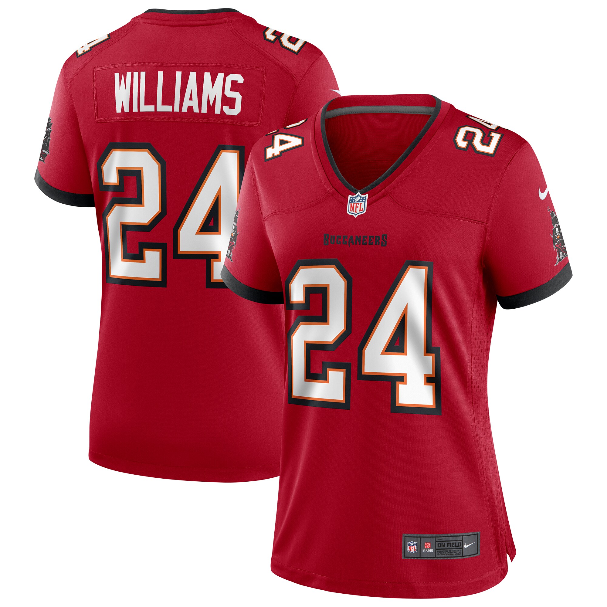 Women's Tampa Bay Buccaneers Cadillac Williams Red Game Retired Player Jersey JS1930 nicesnker