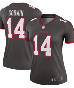 Women's Tampa Bay Buccaneers Chris Godwin Pewter Alternate Legend Player Performance Top JS7762 nicesnker
