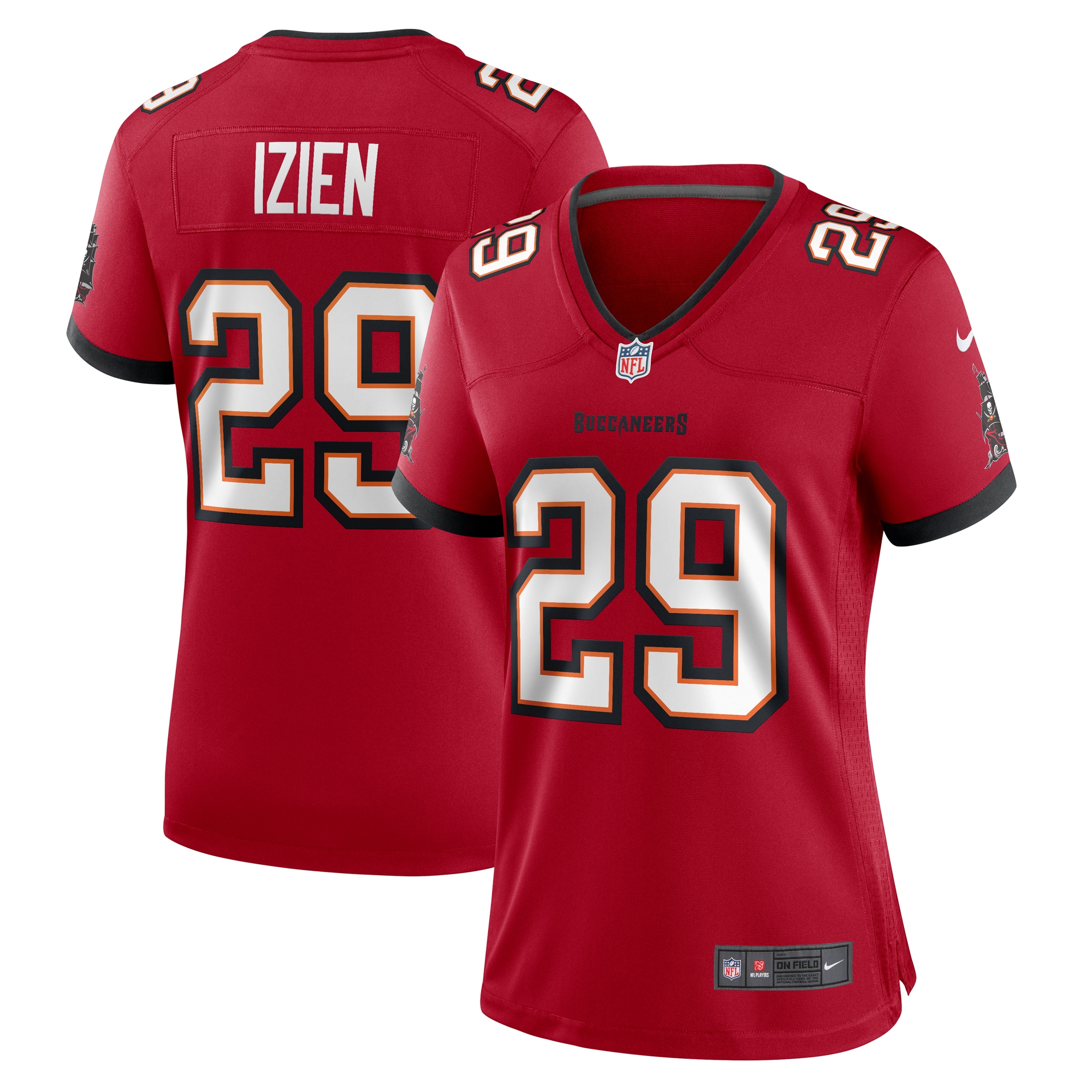 Women's Tampa Bay Buccaneers Christian Izien Red Game Jersey JS2678 nicesnker