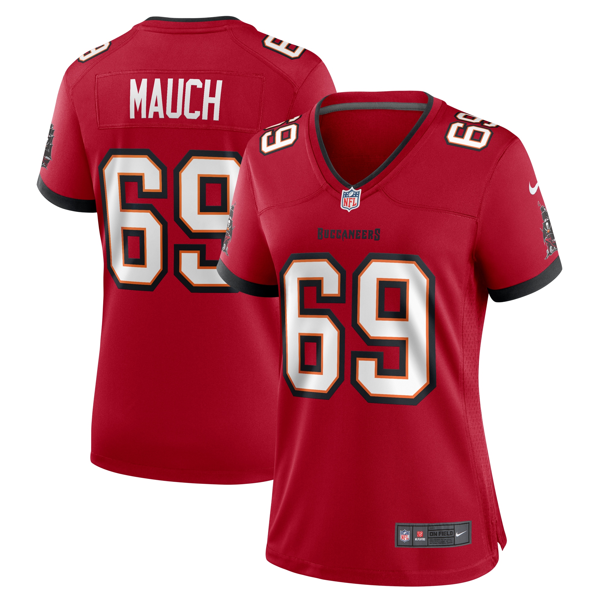 Women's Tampa Bay Buccaneers Cody Mauch Red Game Jersey JS8982 nicesnker