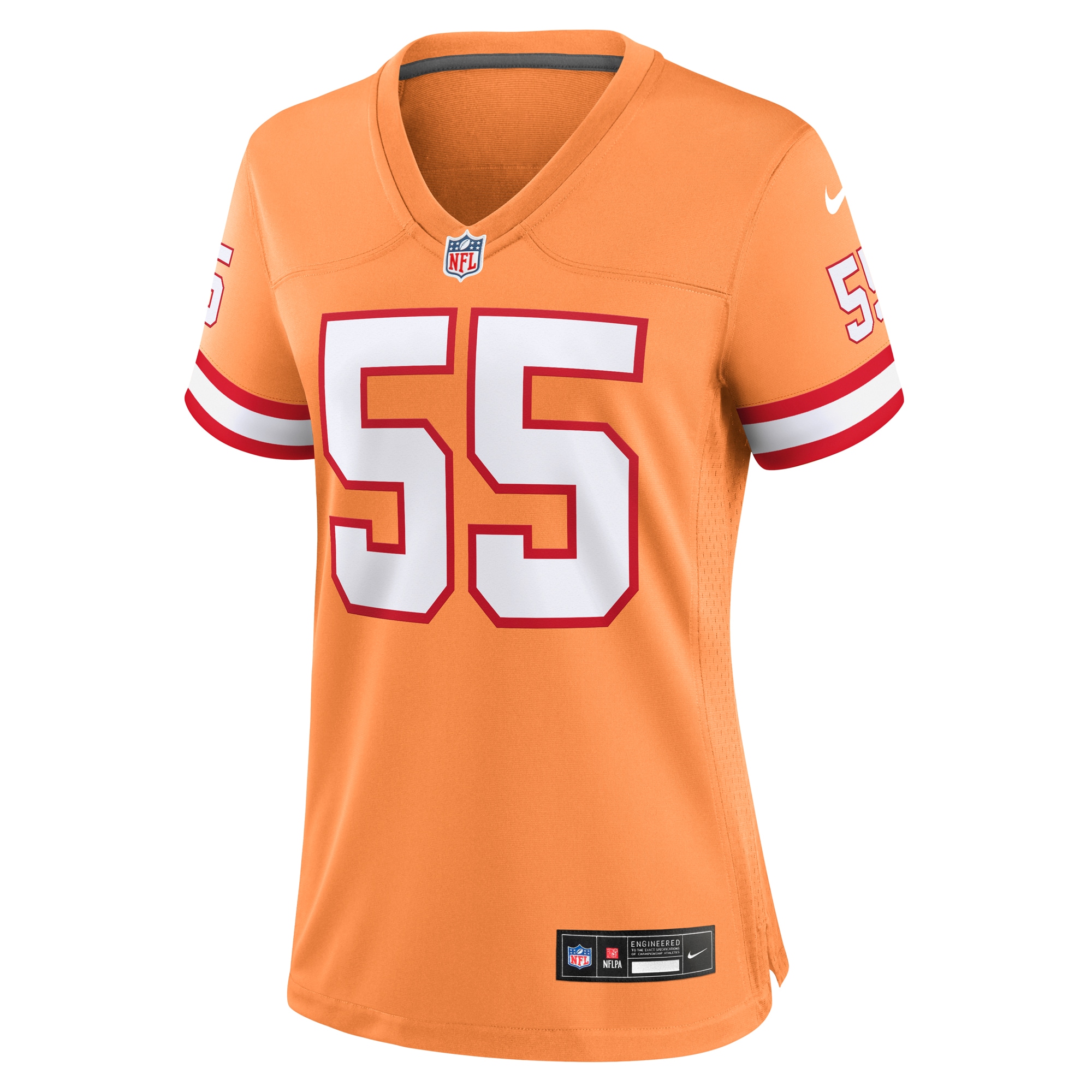 Women's Tampa Bay Buccaneers Derrick Brooks Orange Throwback Game Jersey JS7464 nicesnker - Image 2