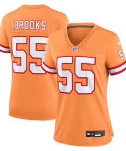 Women's Tampa Bay Buccaneers Derrick Brooks Orange Throwback Game Jersey JS7464 nicesnker