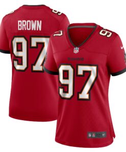 Women's Tampa Bay Buccaneers Earnest Brown IV Red Game Jersey JS7639 nicesnker
